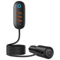 Автомобільний зарядний пристрій Usams US-CC161Car Charger 3USB + Type-C 156W With Cigarette Lighter Black