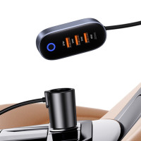 Автомобільний зарядний пристрій Usams US-CC161Car Charger 3USB + Type-C 156W With Cigarette Lighter Black
