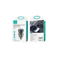 Автомобільний зарядний пристрій Usams US-CC175 C35 45W Aluminum Alloy Transparent A+C Mini