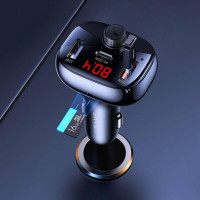 FM-трансмітер Usams US-CC143 C25 50W 2A+C 3 Ports Digital Display Wireless FM Car Charger Black
