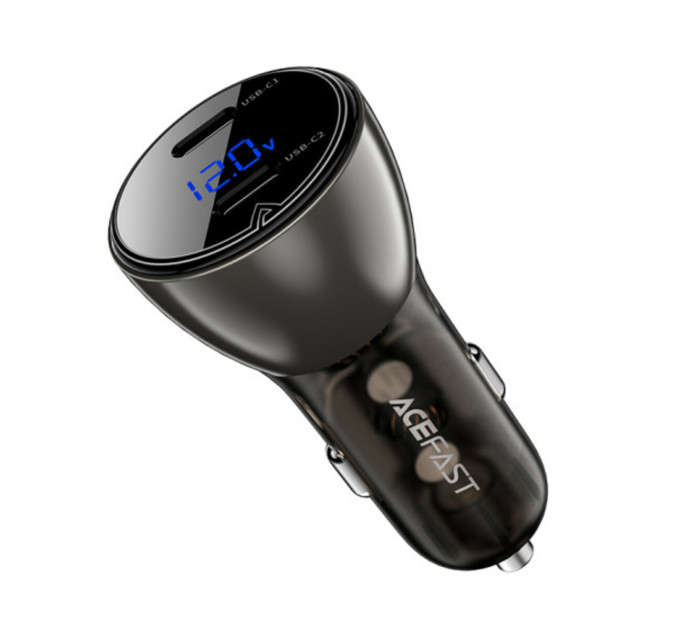 Автомобільний зарядний пристрій ACEFAST B10 metal 60W (USB-C + USB-C) Black