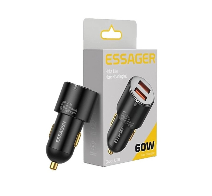 Автомобільний зарядний пристрій Essager ECC2C1A-FF01 black