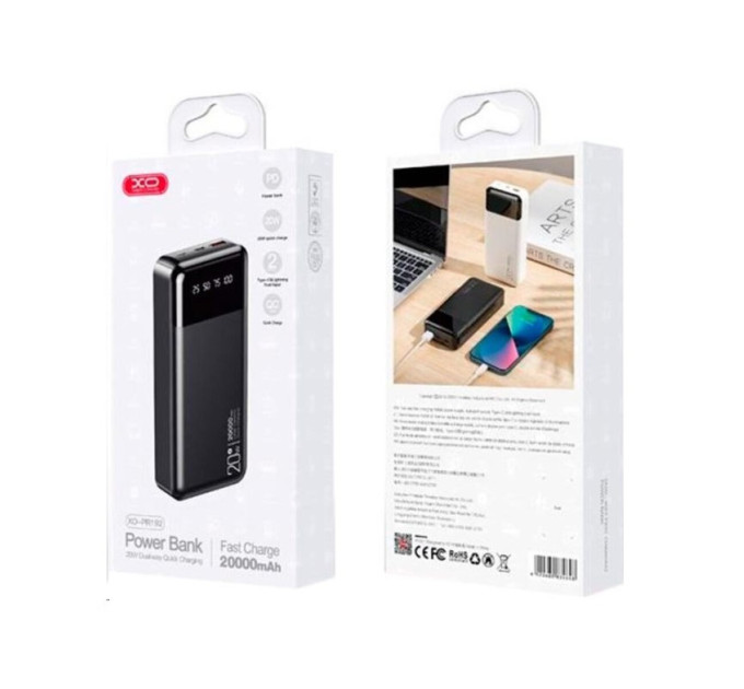 Повербанк XO PR192 20W (PD20W/QC18W) 20000mAh Black