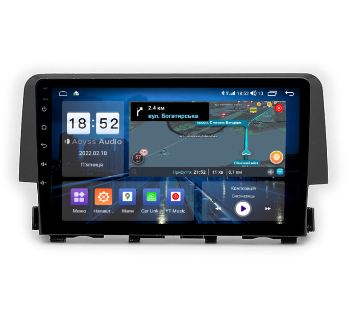 Штатна магнітола Abyss Audio QX-9161 для Honda CIVIC 2016-2018