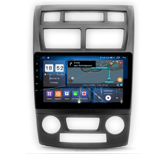 Штатна магнітола Abyss Audio QX-9196 для KIA Sportage（Клімат-контроль） 2004-2010