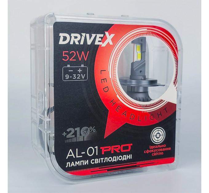 Світлодіодні лампи DriveX AL-01 PRO HB4(9006) 52W CAN 9-32V 6K