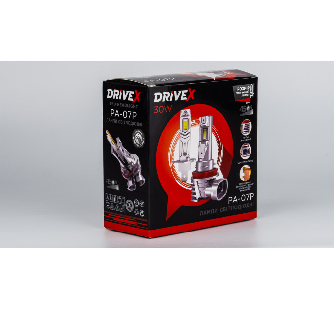 Світлодіодні лампи DriveX PA-07 H4 6000K 30W 12v 6100Lm LED