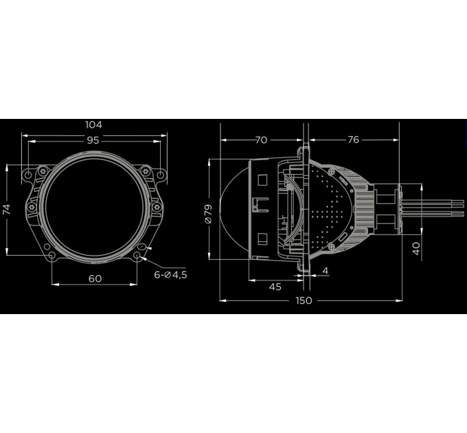Світлодіодні лінзи DriveX BiLED iDeal 53W/63W 12V Dual-chip
