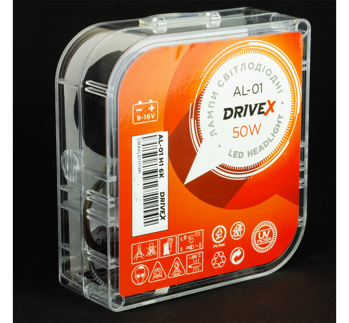 Світлодіодні лампи DriveX AL-01 H7 6000K LED 50W CAN 12В