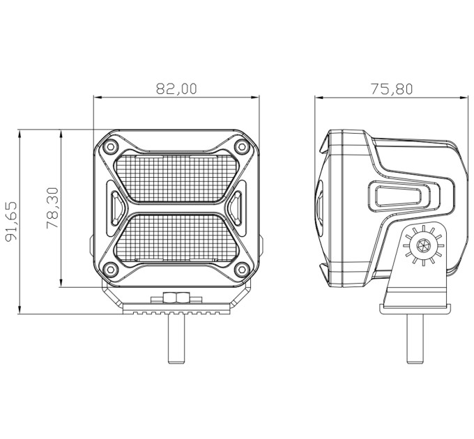 Фара додаткового світла DriveX WL SQ-106 DLX 3" SP+DRL 4L-20W OSR