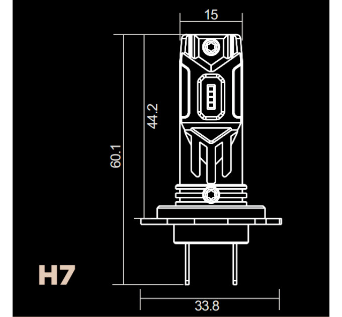 Світлодіодні лампи DriveX PA-05P H7 6000K 12W 12V
