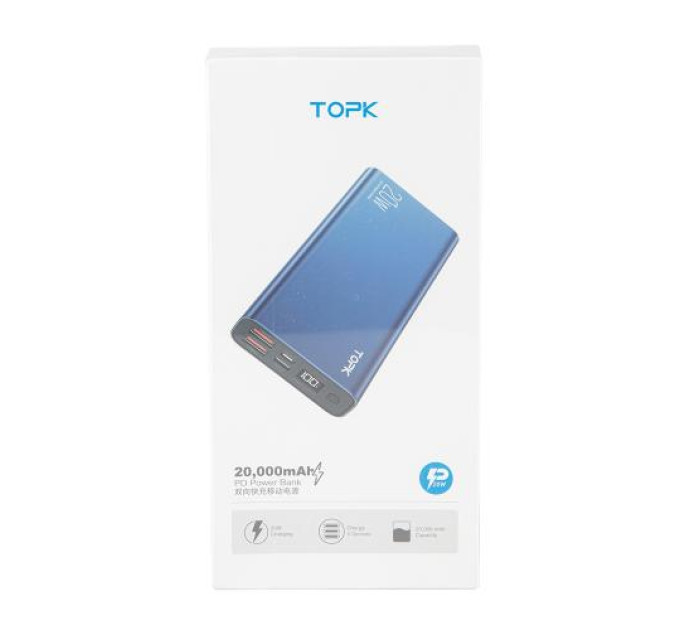 Повербанк TOPK I2006P 20000mAh blue