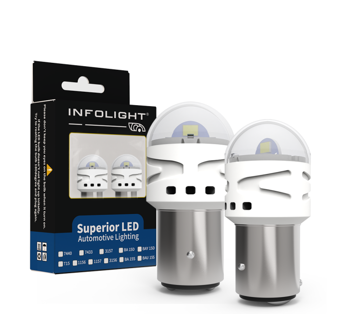 Світлодіодні лампи Infolight P21/4W, BAZ15D (1157) Red