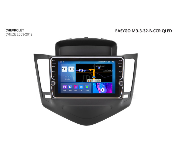 Штатна магнітола EasyGo M9-3-32-B-CCR QLED Chevrolet Cruze 2009-2018