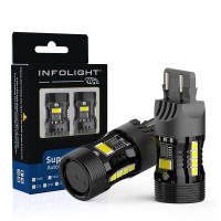 Комплект світлодіодних ламп Infolight T20, 7443 (w21/5w) Canbus Amber+White