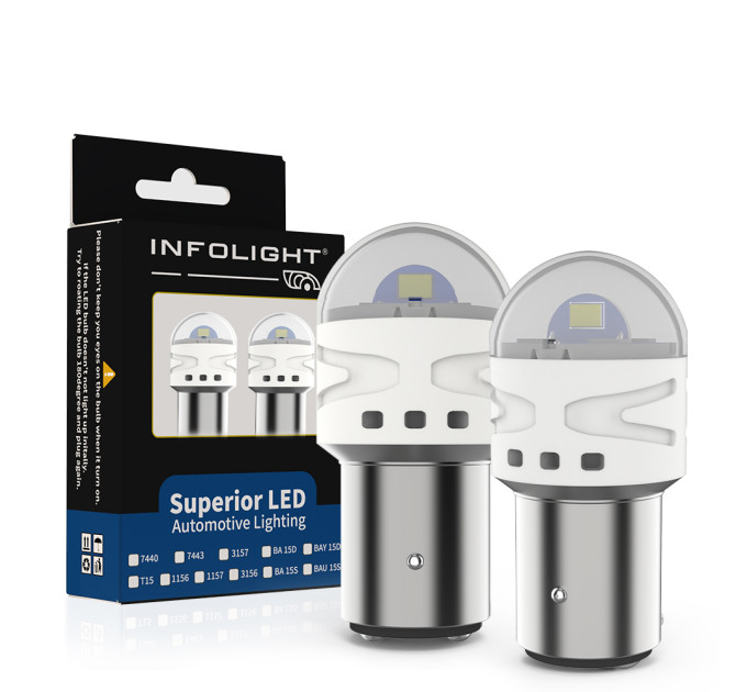 Світлодіодні лампи Infolight P21/5W, BAY15D (1157) Red