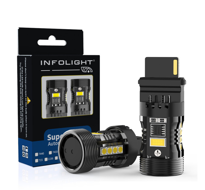 Світлодіодні лампи Infolight P27W (3156) Canbus Red