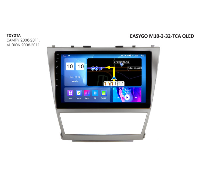 Штатна магнітола EasyGo M10-3-32-TCA QLED Toyota Camry, Aurion
