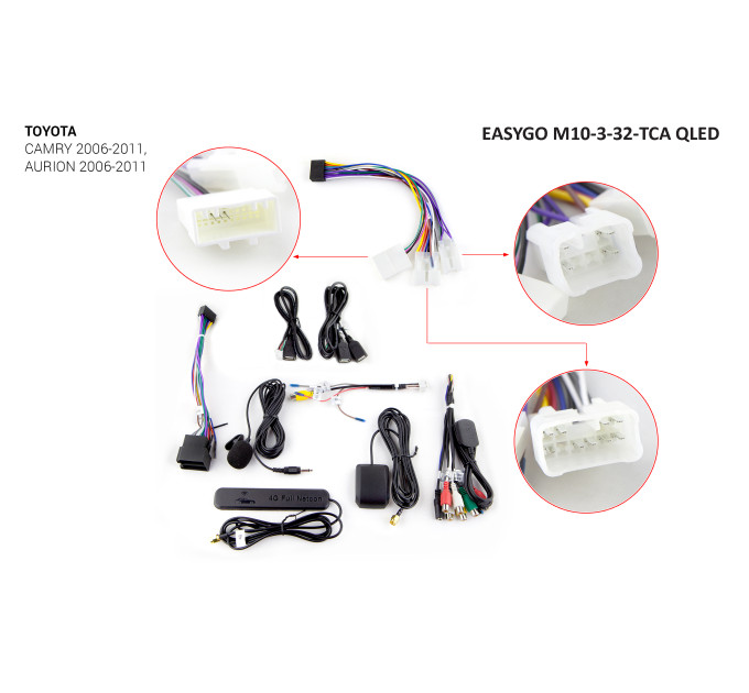 Штатна магнітола EasyGo M10-3-32-TCA QLED Toyota Camry, Aurion