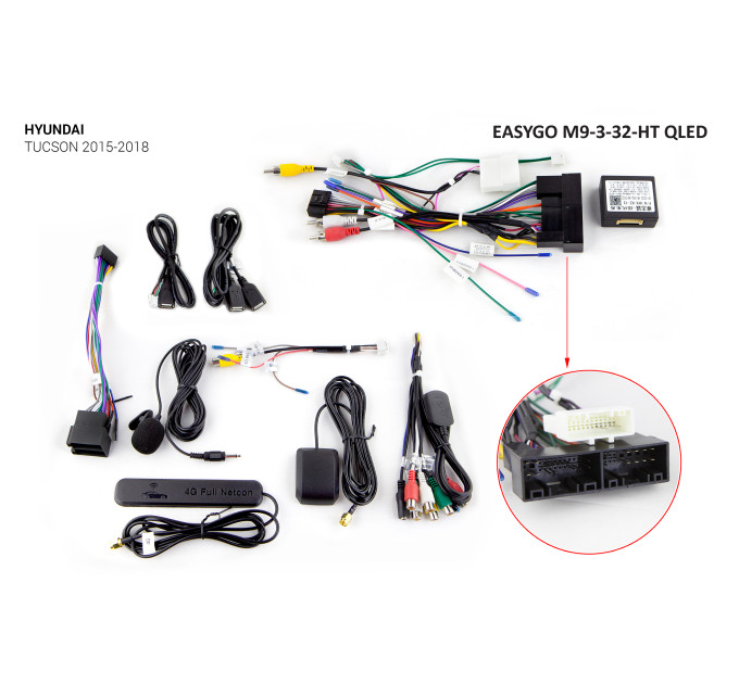 Штатна магнітола EasyGo M9-3-32-HT QLED Hyundai Tucson