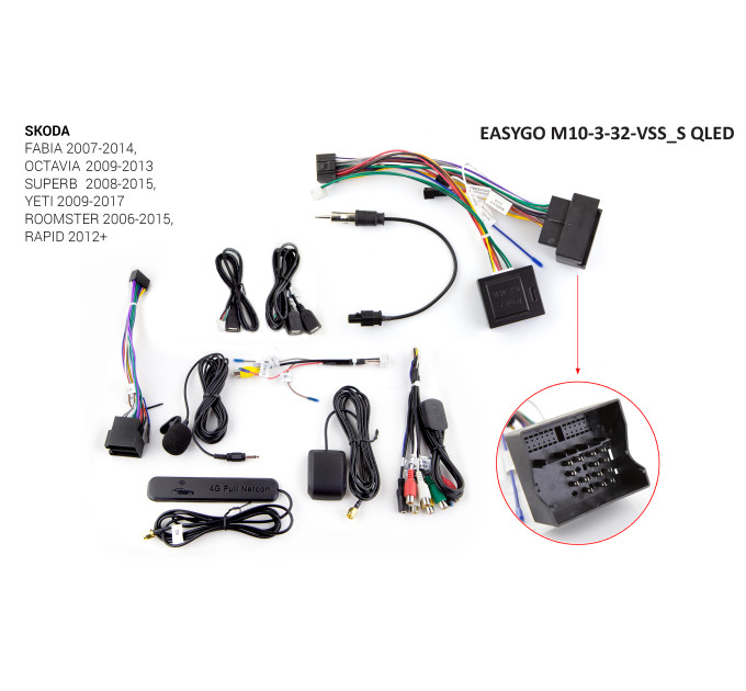 Штатна магнітола EasyGo M10-3-32-VSS_S QLED Skoda