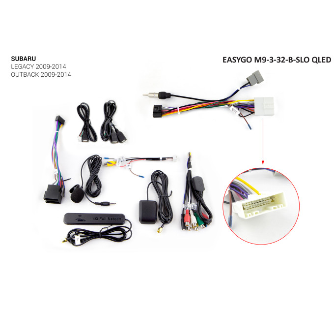 Штатна магнітола EasyGo M9-3-32-B-SLO QLED Subaru Legacy, Outback 2009-2014
