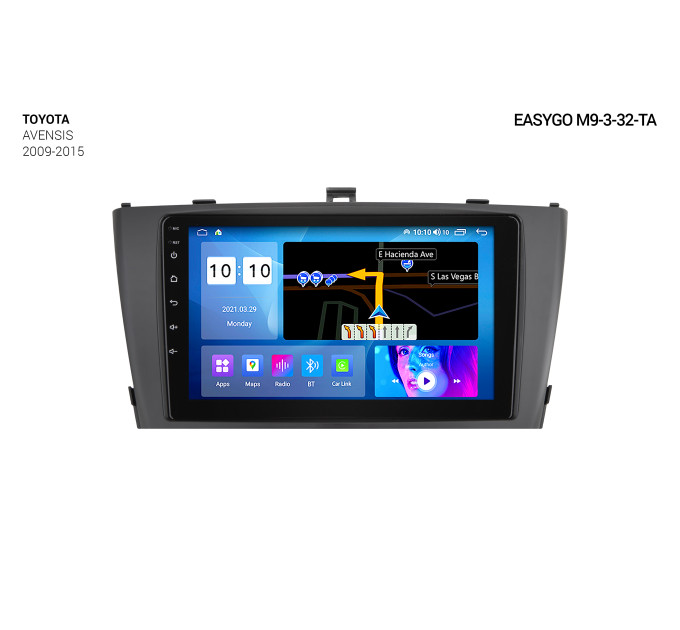 Штатна автомагнітола EasyGo M9-3-32-TA Toyota Avensis 2009-2015