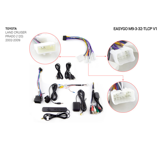 Штатна автомагнітола EasyGo M9-3-32-TLPC Toyota Land Cruiser Prado (120) 2002-2009