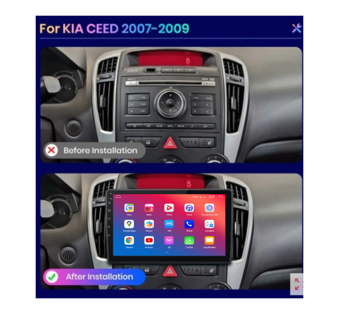 Штатна магнітола EasyGo KA922-G10 9inch Kia Ceed 2007-2009