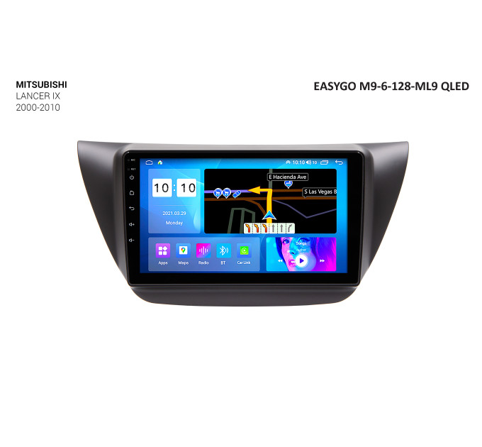 Штатна магнітола EasyGo M9-6-128-ML9 QLED Mitsubishi Lancer
