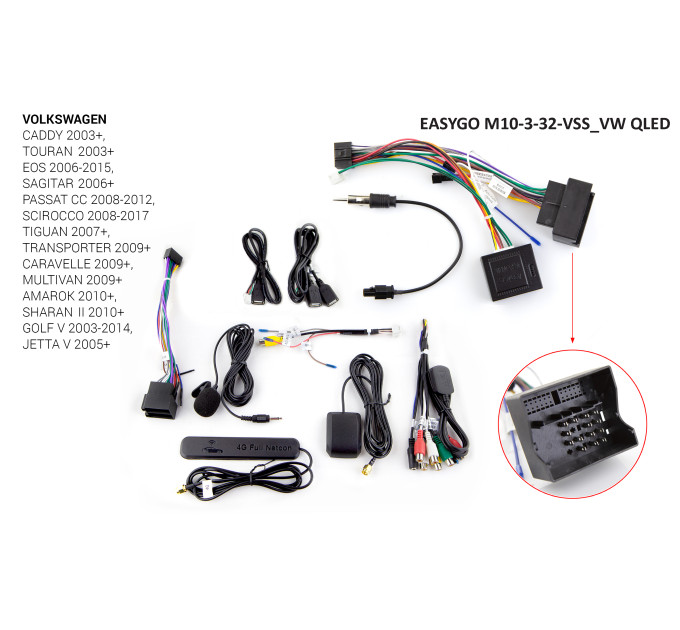 Штатна магнітола EasyGo M10-3-32-VSS_VW QLED Volkswagen