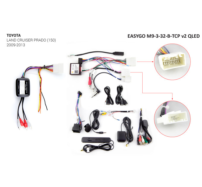 Штатна магнітола EasyGo M9-3-32-B-TCP v2 QLED Toyota Land Cruiser Prado 150 2009-2013