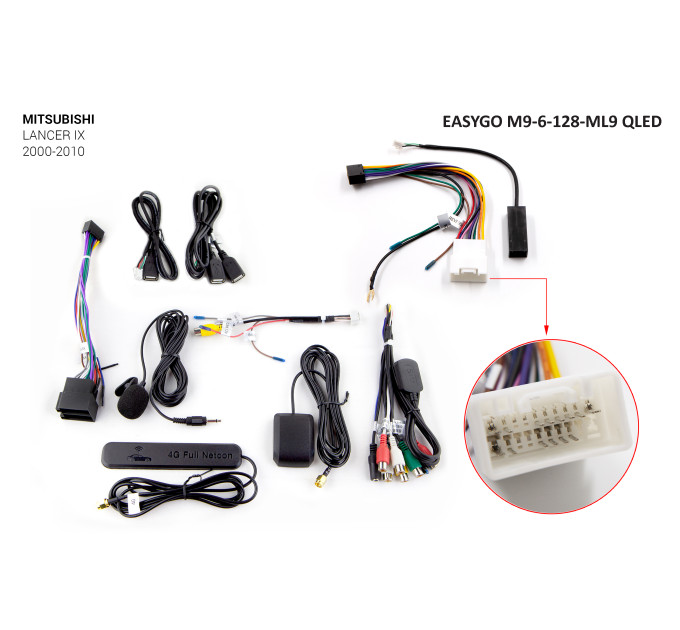 Штатна магнітола EasyGo M9-6-128-ML9 QLED Mitsubishi Lancer