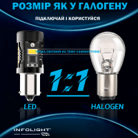 Світлодіодні лампи Infolight PY21W, BAU15S (1156) Canbus White