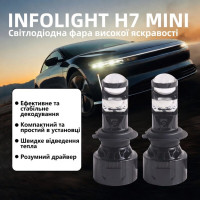 Світлодіодні лампи з лінзою Infolight H7-Mini Lense Ultra v2