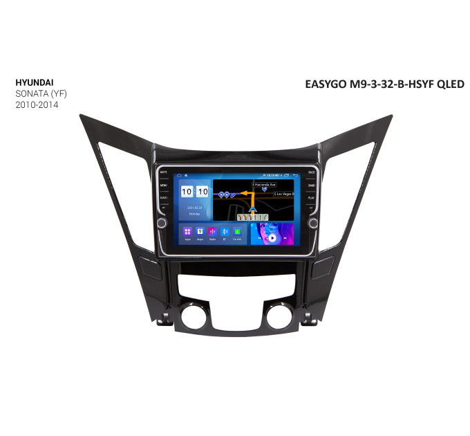 Штатна автомагнітола EasyGo M9-3-32-B-HSYF QLED Hyundai Sonata (YF) 2010-2014