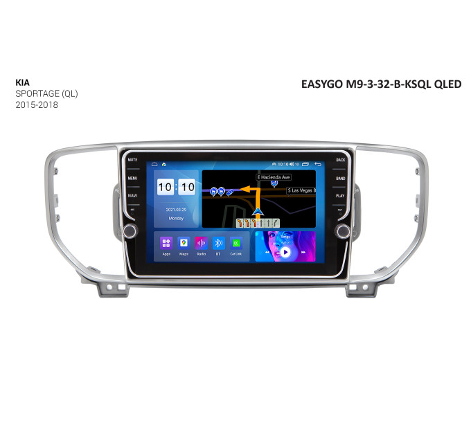 Штатна магнітола EasyGo M9-3-32-B-KSQL QLED KIA Sportage