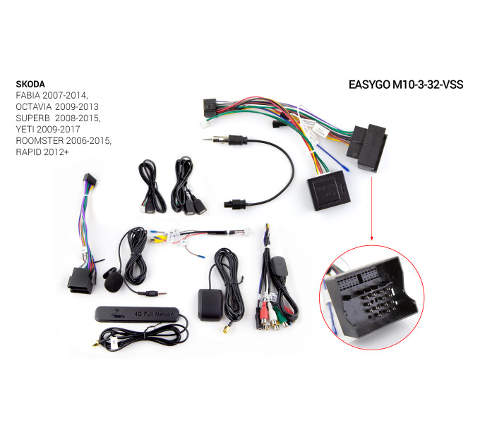 Штатна автомагнітола EasyGo M10-3-32-VSS_1 Skoda Universal