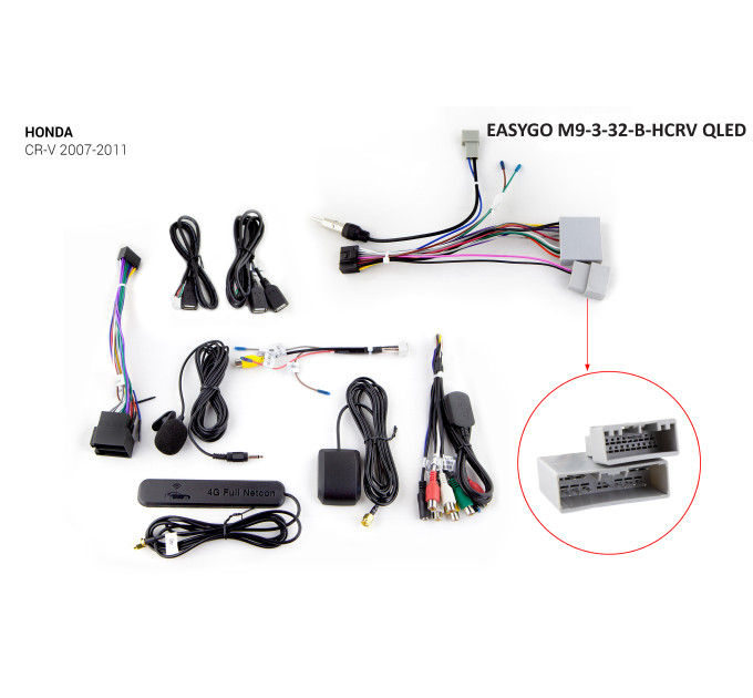 Штатна автомагнітола EasyGo M9-3-32-B-HCRV QLED Honda CR-V 2007-2011