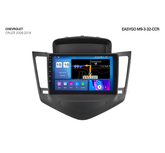 Штатна автомагнітола EasyGo M9-3-32-CCR Chevrolet Cruze 2009-2018
