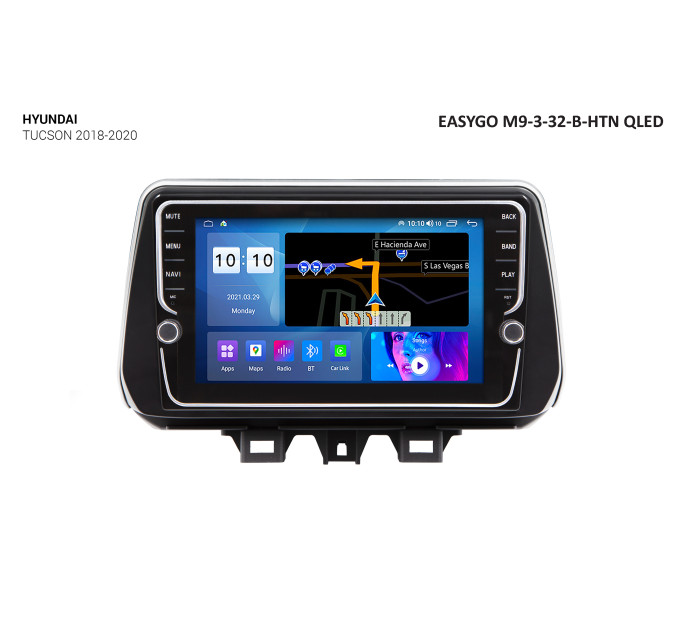 Штатна магнітола EasyGo M9-3-32-B-HTN QLED Hyundai Tucson