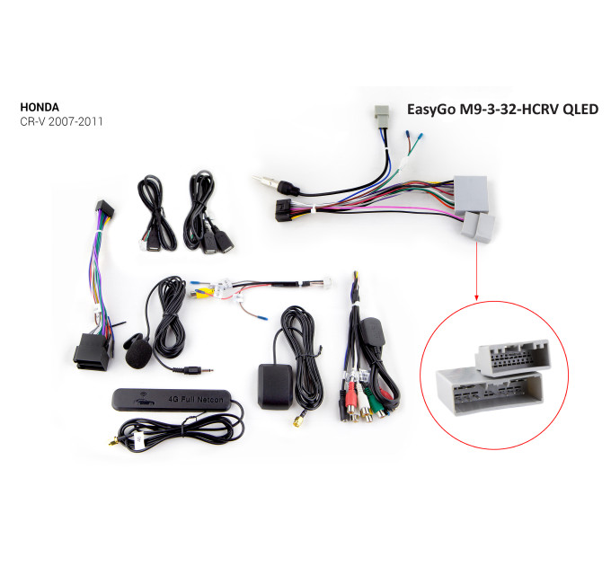 Штатна автомагнітола EasyGo M9-3-32-HCRV QLED Honda CR-V 2007-2011