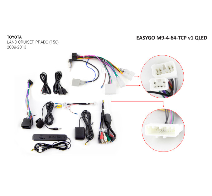 Штатна магнітола EasyGo M9-4-64-TCP v1 QLED Toyota Land Cruiser Prado 150 2009-2013