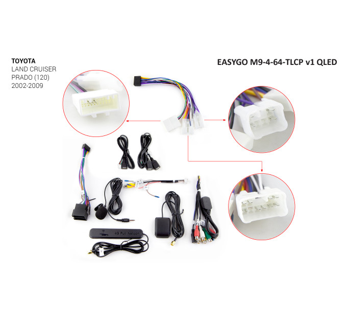 Штатна магнітола EasyGo M9-4-64-TLCP v1 QLED Toyota Land Cruiser Prado (120)