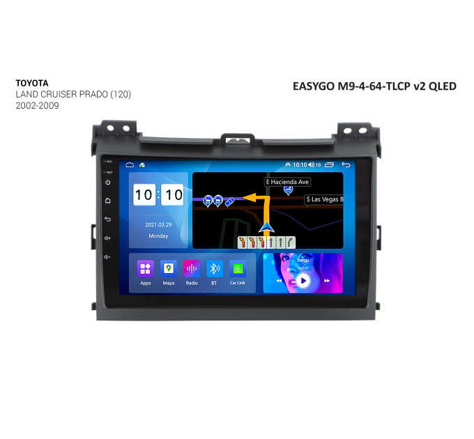 Штатна магнітола EasyGo M9-4-64-TLCP v2 QLED Toyota Land Cruiser Prado (120)
