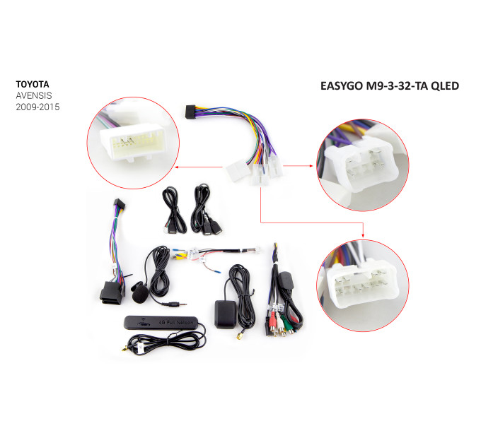 Штатна магнітола EasyGo M9-3-32-TA QLED Toyota Avensis