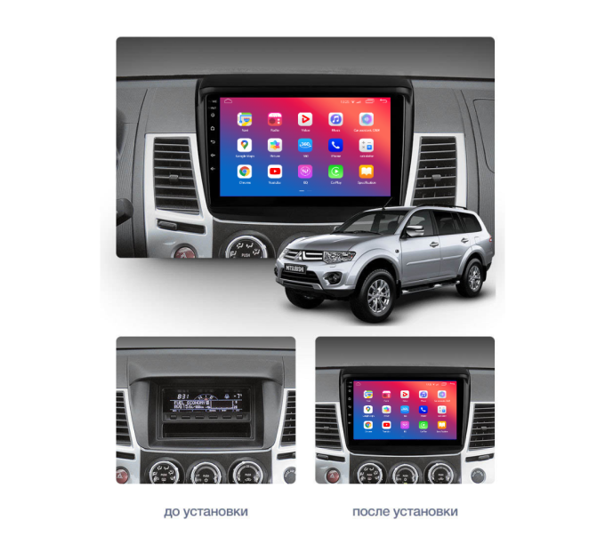 Штатна магнітола EasyGo MS904-F50 9 inch Mitsubishi L200 2006-2015 Pajero Sport 2008-2015
