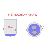 Світлодіодних лампи Infolight P21/4W, BAZ15D (1157)