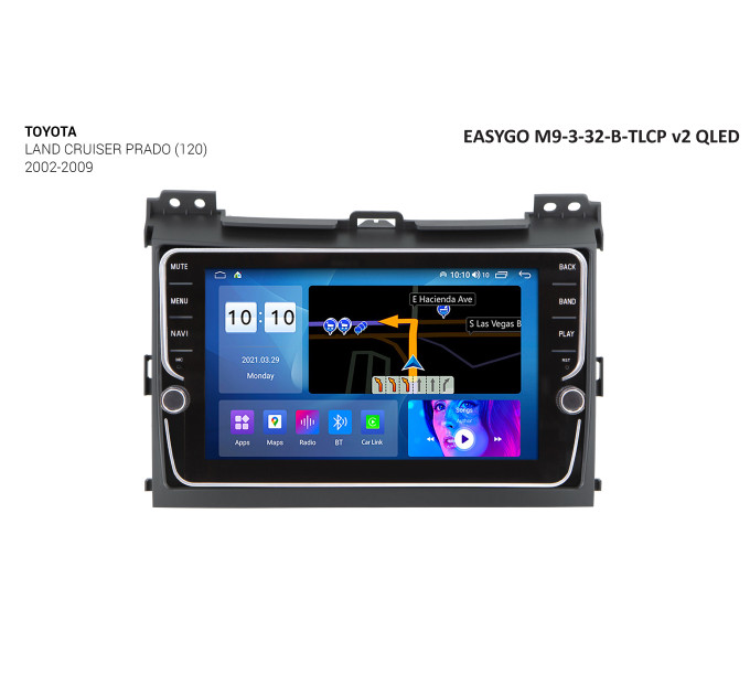 Штатна магнітола EasyGo M9-3-32-B-TLCP v2 QLED Toyota Land Cruiser Prado (120)