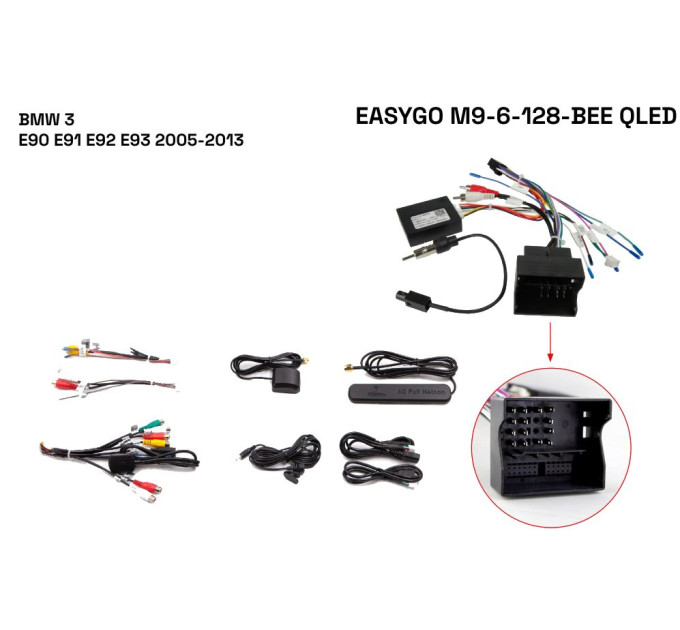 Штатна магнітола EasyGo M9-6-128-BEE QLED BMW 3 E90 E91 E92 E93 2005-2013